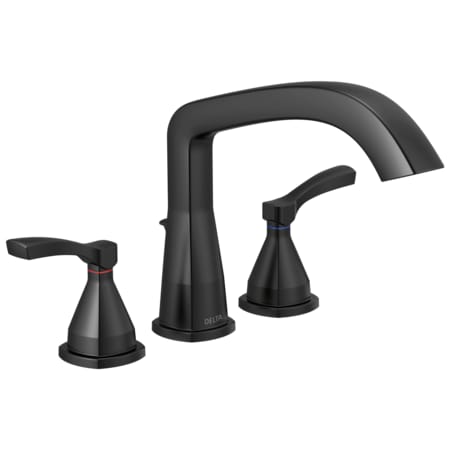 Delta 3-hole 8-16" installation Hole Deck-Mount without Diverter Tub Filler Faucet, Matte Black T2776-BL